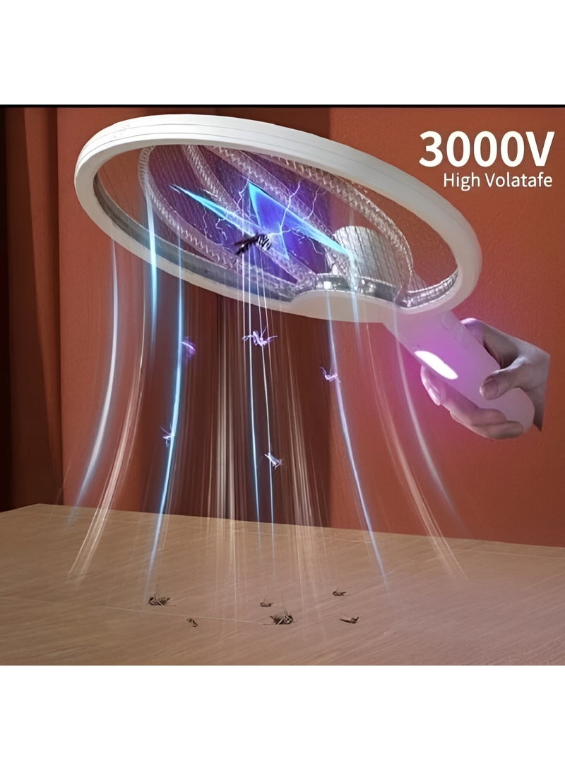 بورتوني منشة البعوض، مضرب صاعق الحشرات القابل للطي، قاتل البعوض ثنائي الوضع، مصباح قاتل الحشرات، مصباح USB قابل لإعادة الشحن، بطارية 1200 مللي أمبير في الساعة، منشة الذبابة الكهربائية مع مصباح ضوء الأشعة فوق البنفسجية، مضرب البعوض التلقائي - Image 3