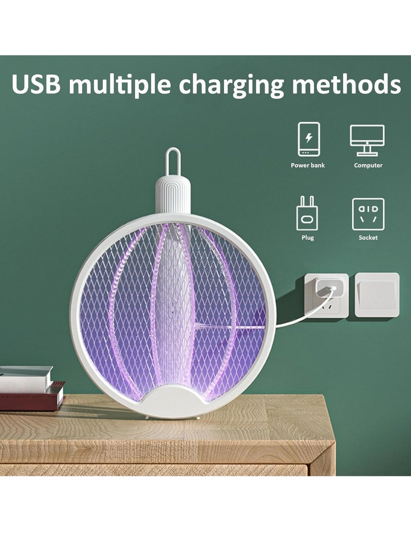 بورتوني منشة البعوض، مضرب صاعق الحشرات القابل للطي، قاتل البعوض ثنائي الوضع، مصباح قاتل الحشرات، مصباح USB قابل لإعادة الشحن، بطارية 1200 مللي أمبير في الساعة، منشة الذبابة الكهربائية مع مصباح ضوء الأشعة فوق البنفسجية، مضرب البعوض التلقائي - Image 2