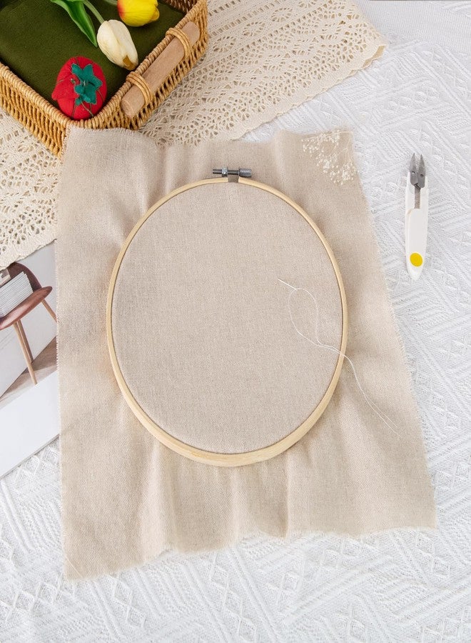 LOVOUS 8 PCS Linen Embroidery Fabric, Pre-Cut Solid Color 12 × 12 Inch Square Needlework Fabric, Sewing Quilting Cloth for DIY Garment Crafts, Embroidery Project, Natural White - Image 2