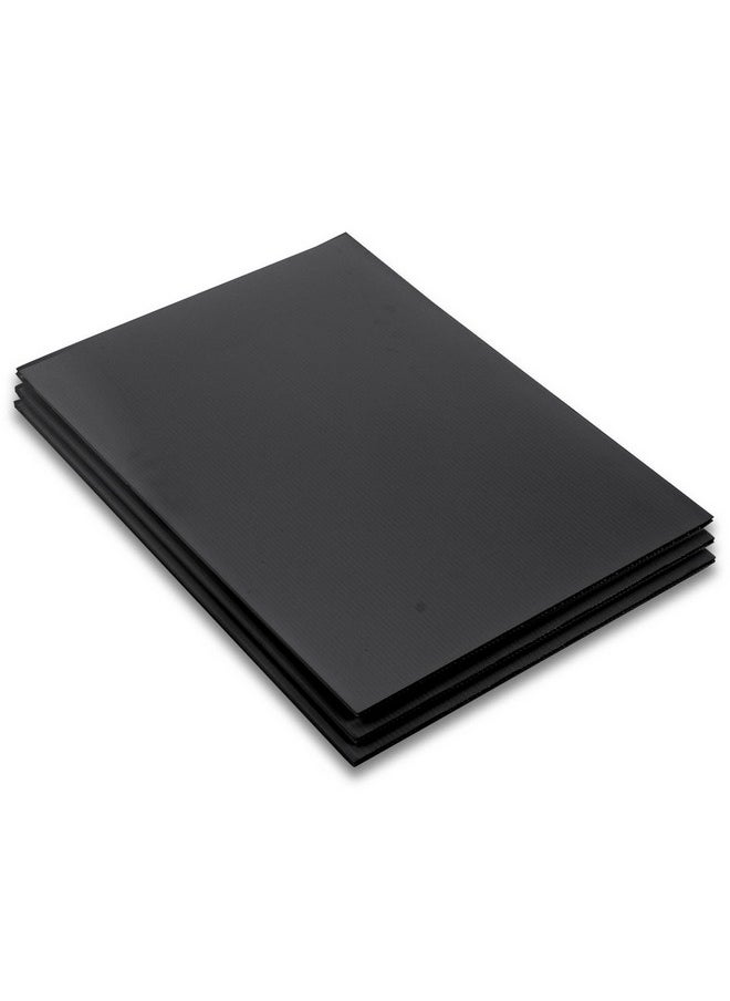 Falling In art Falling in Art 24x36 Corrugated Plastic Board, 3 Pack Coroplast Plastic Sheet, 3/16 Inch Thick Black Double-Sided Blank Poster Board for Indoor and Outdoor Use  - Image 1