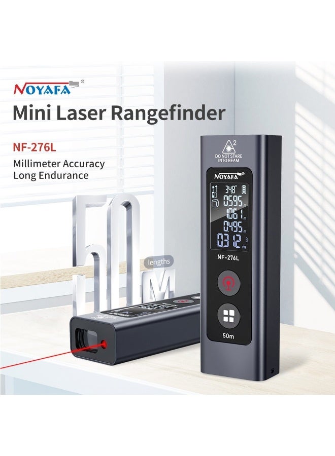 NOYAFA Digital Laser Distance Meter Type-C Charging 50m/165ft Range ±1.5mm Accuracy Handheld Laser Measure LCD Mini Rangefinder Distance/Area/Volume/Pythagorean Measuring Tool Unit Switching - Image 1
