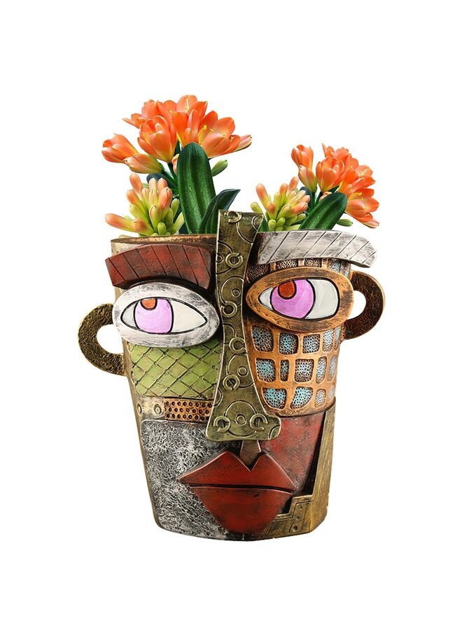 أصص نباتات على شكل وجه تجريدي، أصص فريدة على شكل رأس للنباتات الداخلية، أصص زهور مرحة على شكل وجه، أصص نباتات ملونة لتزيين الحدائق الخارجية والديكورات المنزلية الكلاسيكية - Image 1