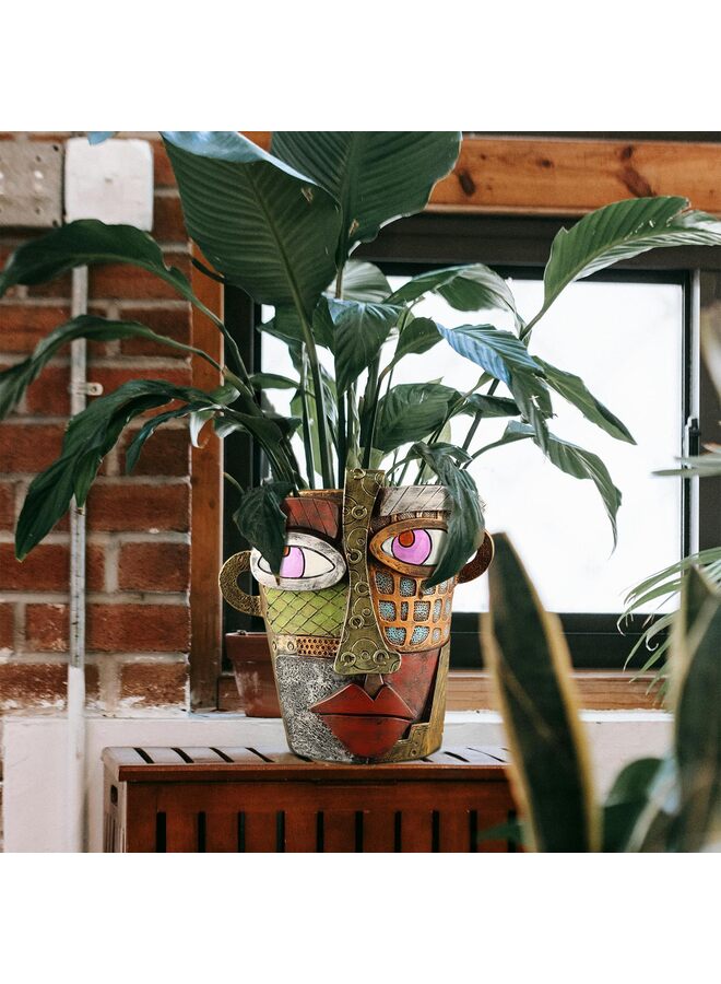 أصص نباتات على شكل وجه تجريدي، أصص فريدة على شكل رأس للنباتات الداخلية، أصص زهور مرحة على شكل وجه، أصص نباتات ملونة لتزيين الحدائق الخارجية والديكورات المنزلية الكلاسيكية - Image 5