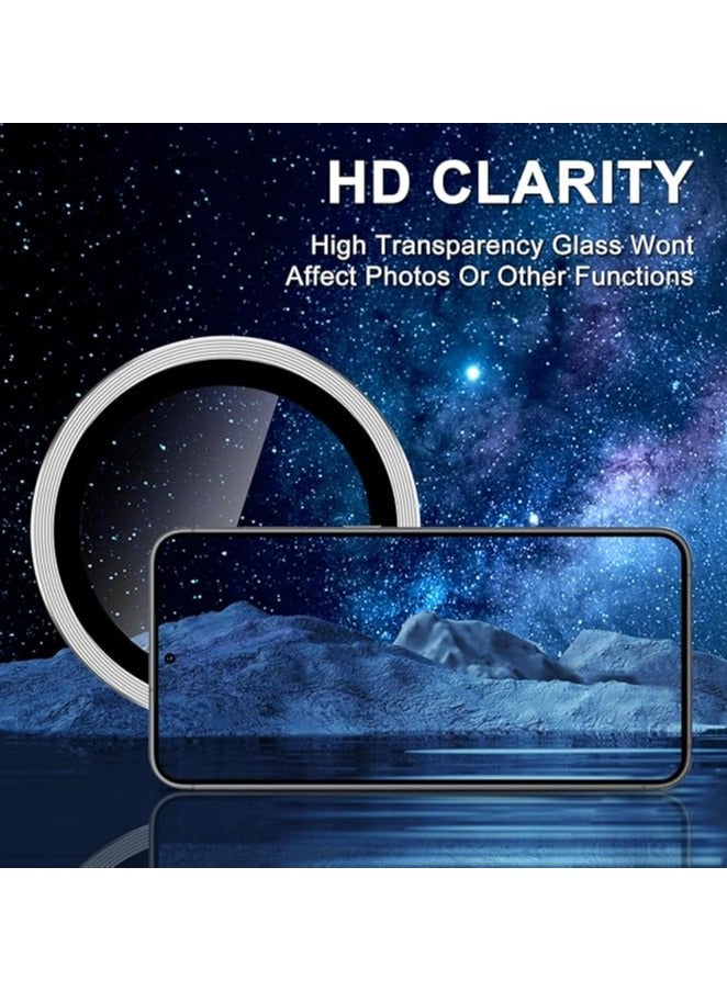 QIRG For Samsung Galaxy A55 5G Camera Lens Protector, Individual Tempered Glass Camera Screen Protector Metal Ring Lens Cover for Samsung Galaxy A55 , 1 Set (Silver) - Image 4