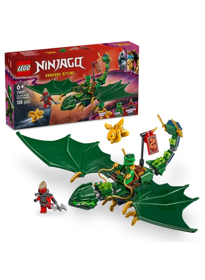 LEGO NINJAGO Lloyd’s Green Forest Dragon Figure - Building Toy with 2 Minifigures for Imaginative Play, Ninja Gift Idea for 6 Plus Year Old Boys, Girls & Dragons Rising Fans 71829 (128 pieces)  - Image 1