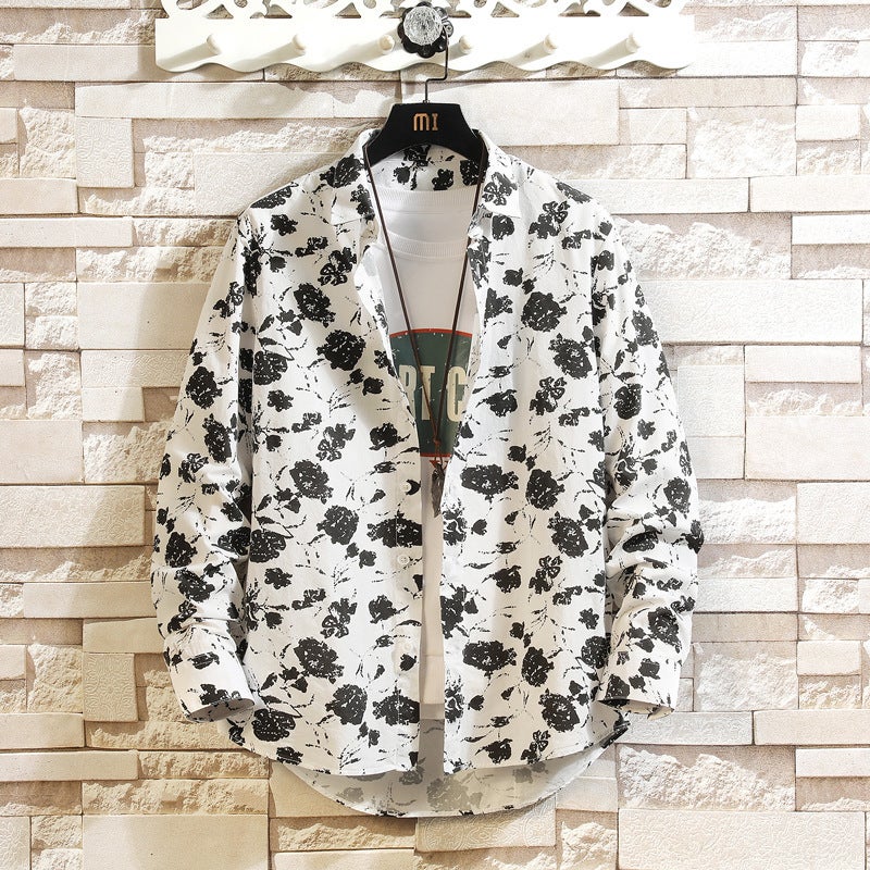 2025 Autumn New Men'S Casual Multi-Color Floral Shirt Fashion Printed Loose Beach Style Long Sleeve Shirt - Image 5