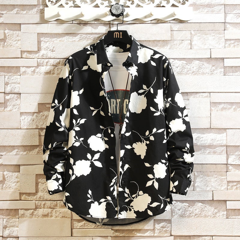 2025 Autumn New Men'S Casual Multi-Color Floral Shirt Fashion Printed Loose Beach Style Long Sleeve Shirt - Image 2