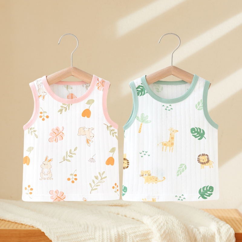 Baby Vest Summer Outer Wear Pure Cotton Boys'' Thin Clothes Children''s Cartoon Base Clothes Baby Girl''s Summer Top - Image 2