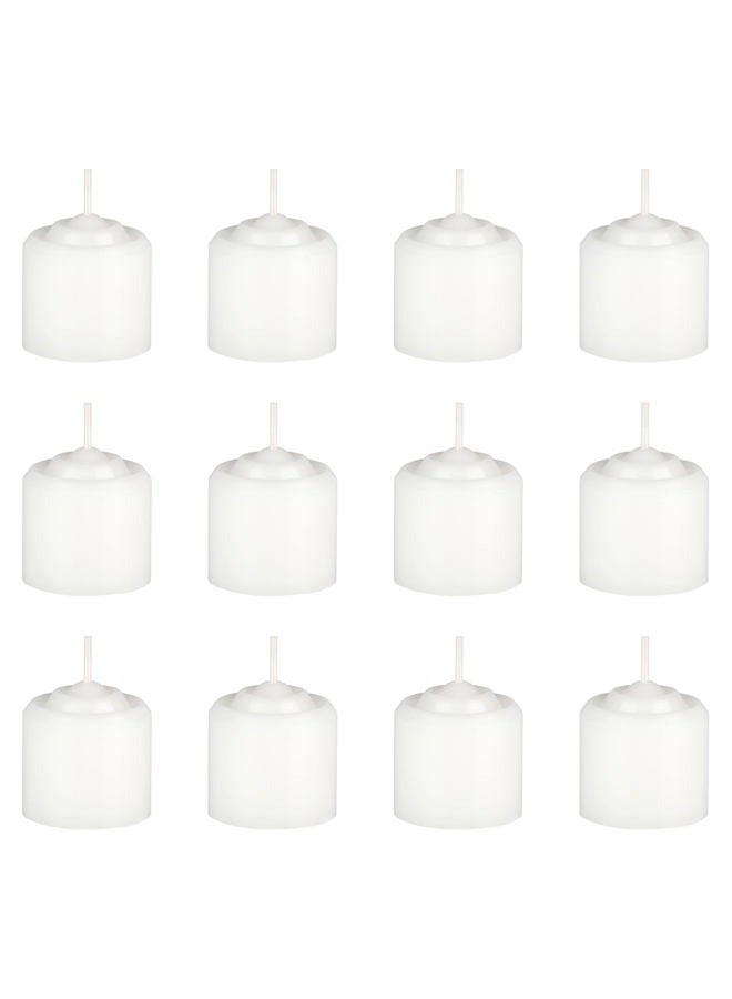 Mega Candles 12 pcs Unscented White Votive Candle | Hand Poured Wax Candles 15 Hours 1.5" x 2.25" | for Home DÃƒ©cor, Wedding Receptions, Baby Showers, Birthdays, Celebrations, Party Favors & More - Image 1