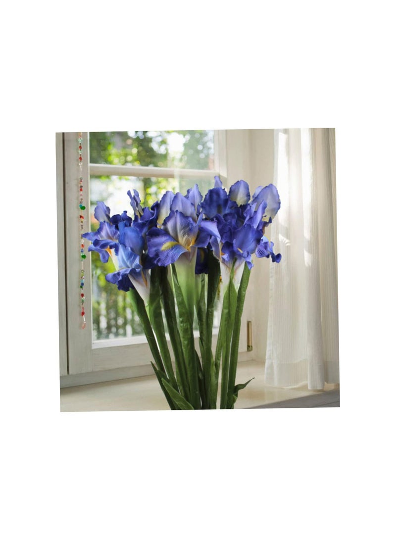 GGOOT Silk Flowers,Artificial Bundle Long Stems Iris Silk Flowers Branch Wedding Party Decoration 3PCS - Image 4