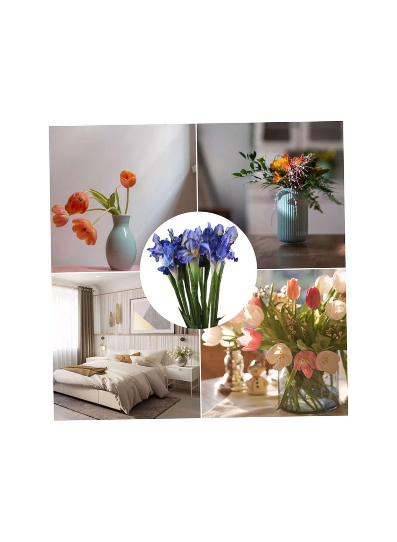 GGOOT Silk Flowers,Artificial Bundle Long Stems Iris Silk Flowers Branch Wedding Party Decoration 3PCS - Image 5