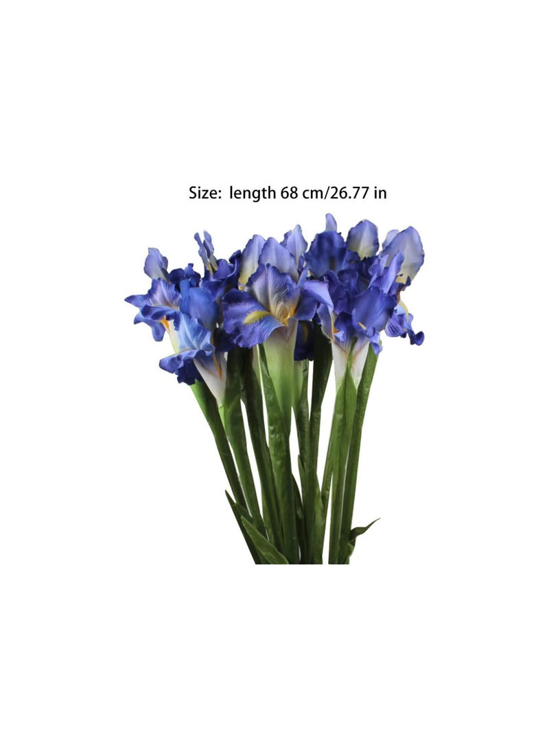 GGOOT Silk Flowers,Artificial Bundle Long Stems Iris Silk Flowers Branch Wedding Party Decoration 3PCS - Image 2