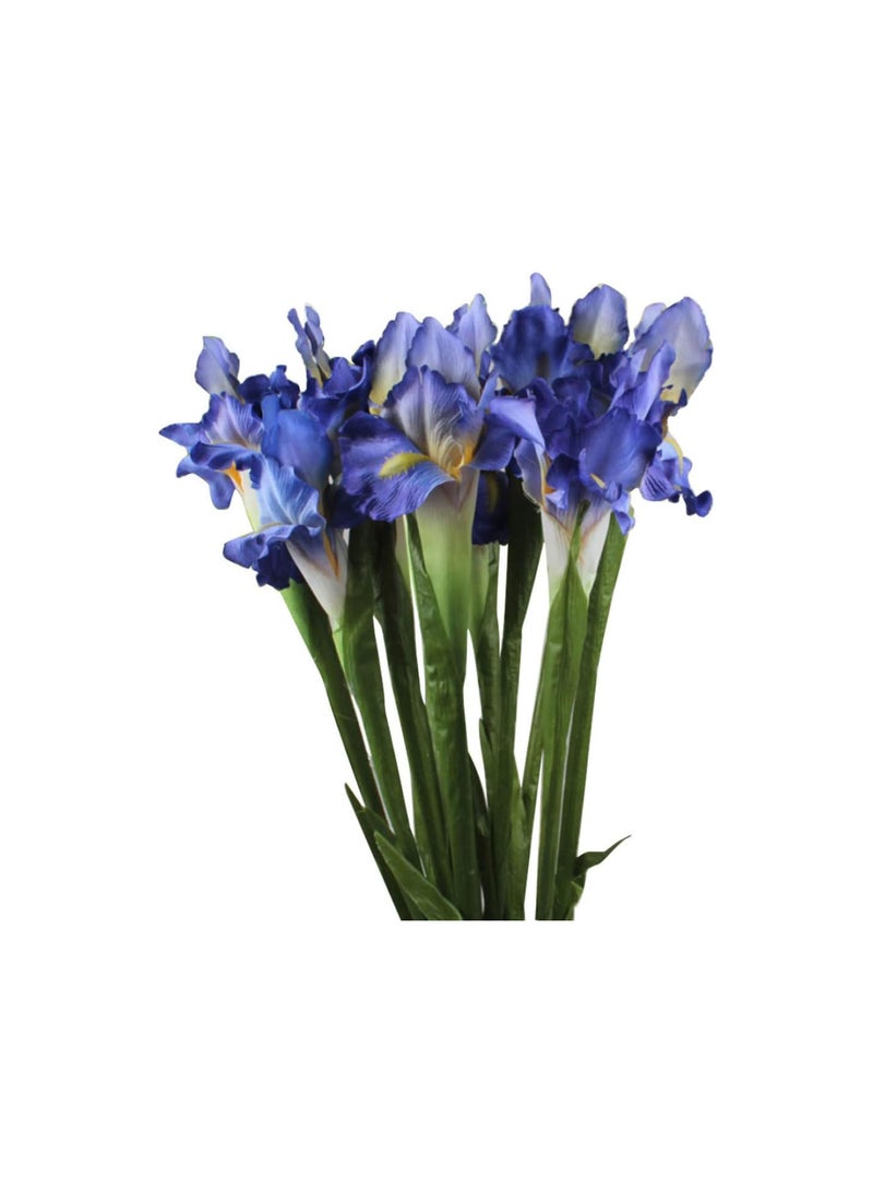 GGOOT Silk Flowers,Artificial Bundle Long Stems Iris Silk Flowers Branch Wedding Party Decoration 3PCS - Image 1