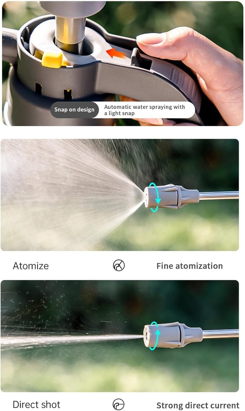 Azonee 1.5L Garden Pump Sprayer, Handheld Pressure Watering Bottle with Adjustable Nozzle, Suitable for Plant Care, Weed Spraying, Home Cleaning, and Car Washing - Image 2