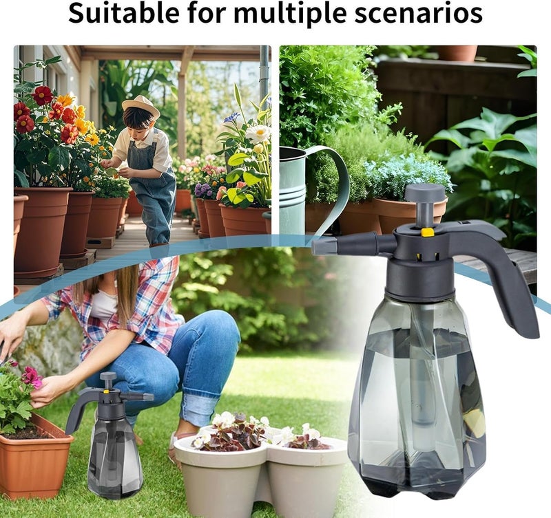 Azonee 1.5L Garden Pump Sprayer, Handheld Pressure Watering Bottle with Adjustable Nozzle, Suitable for Plant Care, Weed Spraying, Home Cleaning, and Car Washing - Image 5