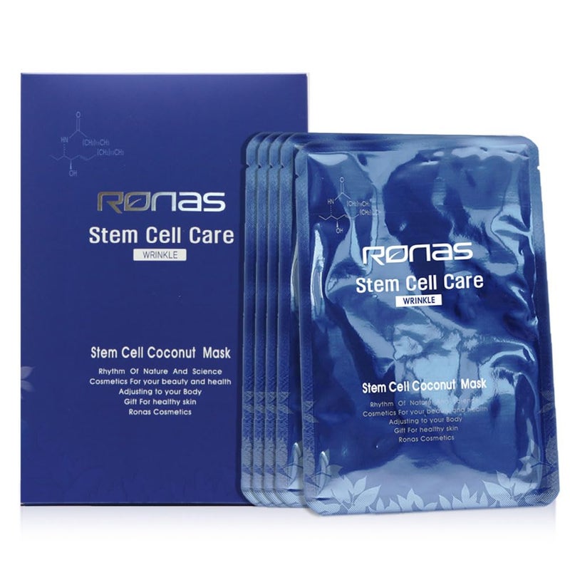Ronas Stem Cell Coconut Gel Mask 5 pack. Anti Aging, Moisturizing, Rejuvenating. Sunburn Treatment. Korean Cosmetics. - Image 1