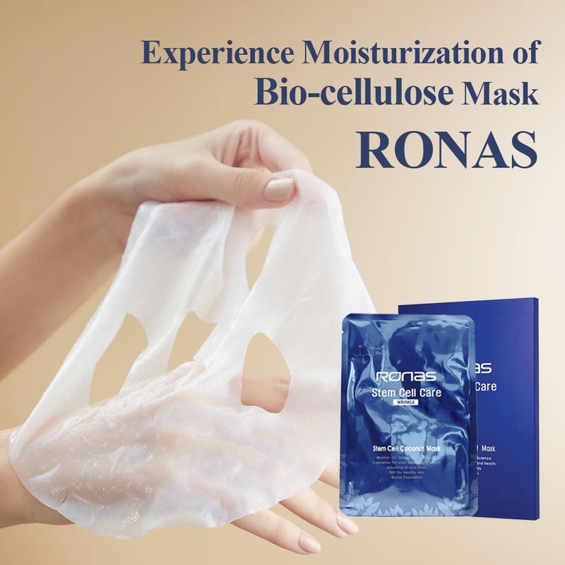 Ronas Stem Cell Coconut Gel Mask 5 pack. Anti Aging, Moisturizing, Rejuvenating. Sunburn Treatment. Korean Cosmetics. - Image 2