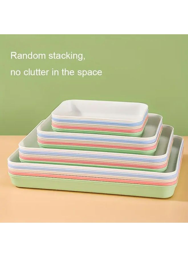 Large Green Reusable Plastic Serving Tray For Cookies Snacks Party Display - Image 4