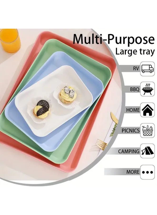 Large Green Reusable Plastic Serving Tray For Cookies Snacks Party Display - Image 1