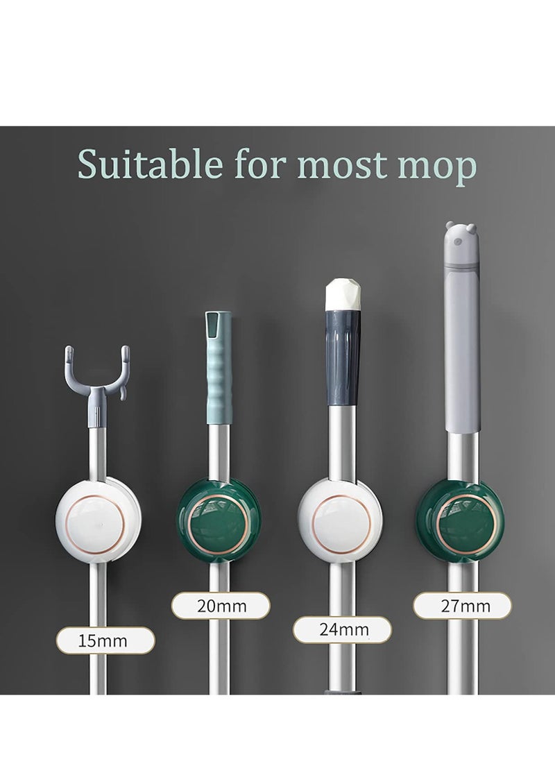 SYOSI Broom Mop Holder, No-Drilling Wall Mount Broom Gripper Organizer, Mop Broom Hanger, Lightsaber Holder Storage (White, 1 pcs) - Image 5