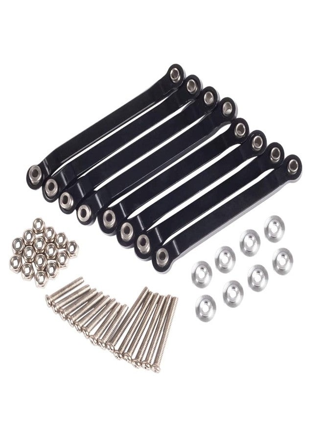YSKMLOLP RC Chassis Rod,8 Pcs Metal Chassis Pull Rods Suspension Link Mount for RC Car 1/16 WPL C14 C24 1/12 MN D90 D91 MN40 MN45 MN96 MN99 MN99s Upgrade Par (Black) - Image 1