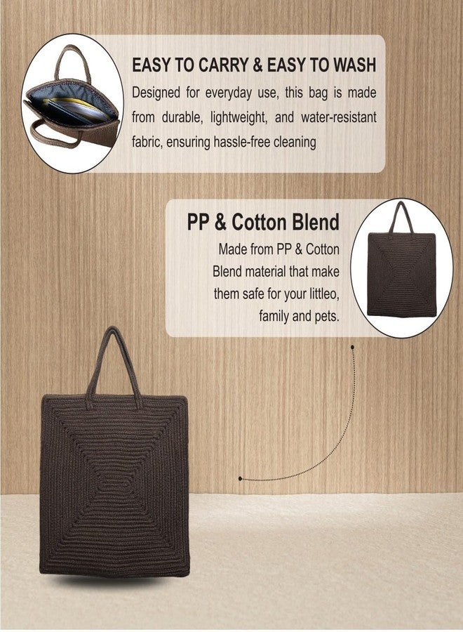 Ariya 16 Inch Laptop Carrying Case (4078 | Coffee) | Handcrafted PP & Cotton Blend Bag, Water-Repellent, Padded Laptop & Tablet Briefcase for Business, Travel, School, Office & Daily Use - Image 4