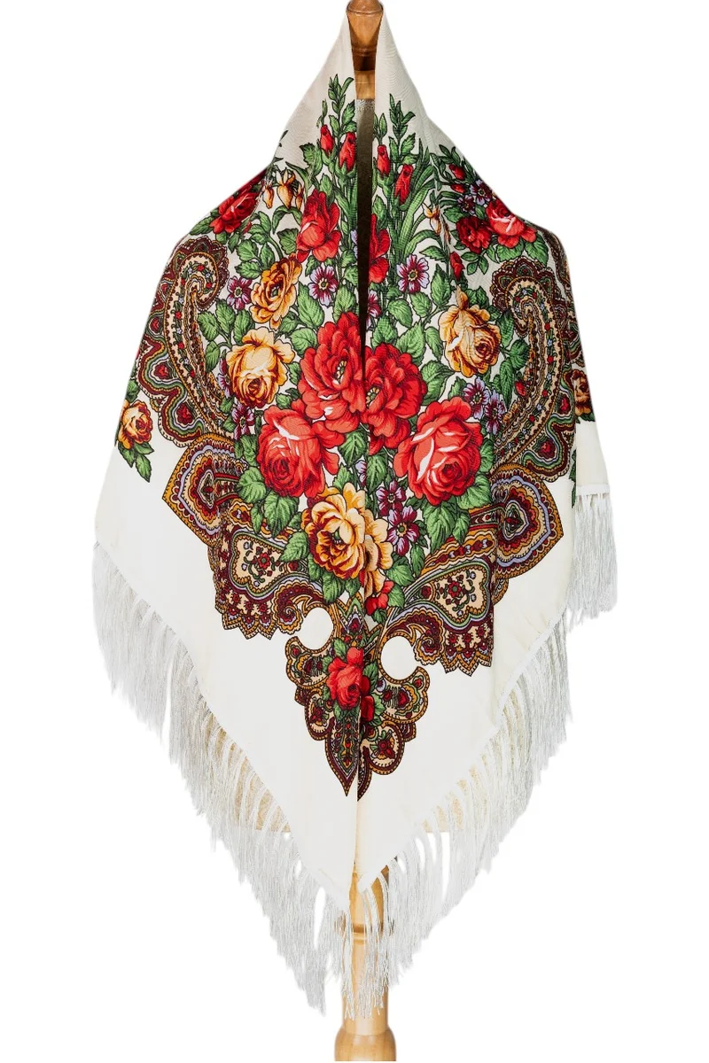 D'Daniela Klara Women's Eastern European Cotton Tassel Shawl