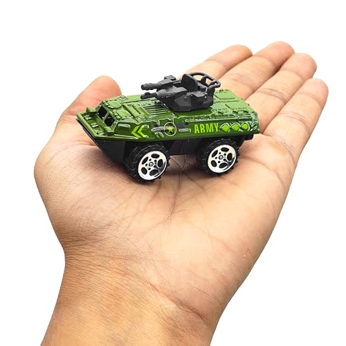 VGRASSP 1:64 Scale Mini Die Cast Alloy Metal Military Vehicle Toy Set for Kids - Free Wheels Pretend Play Army Toy Cars for Boys and Girls - Set of 5 - Image 2