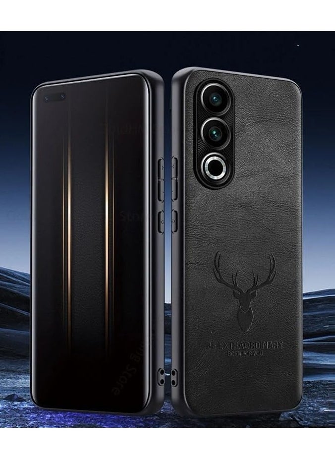 Case Compatible with OnePlus Nord CE 4, Ultra-Thin Deer Pattern Leather Back Case Silicone Soft Edge Shockproof Full Body Protective Cover Case