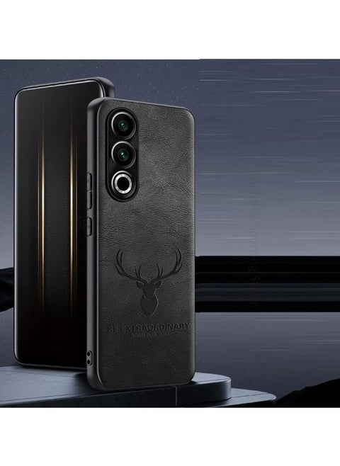 Case Compatible with OnePlus Nord CE 4, Ultra-Thin Deer Pattern Leather Back Case Silicone Soft Edge Shockproof Full Body Protective Cover Case