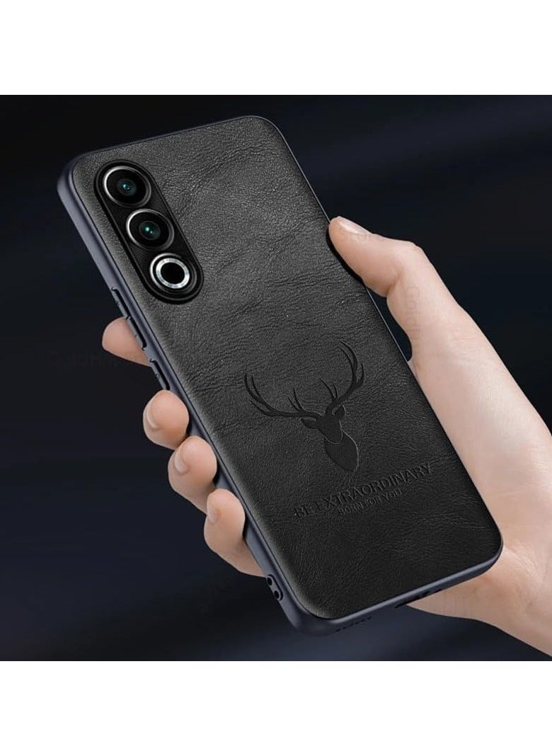 Case Compatible with OnePlus Nord CE 4, Ultra-Thin Deer Pattern Leather Back Case Silicone Soft Edge Shockproof Full Body Protective Cover Case