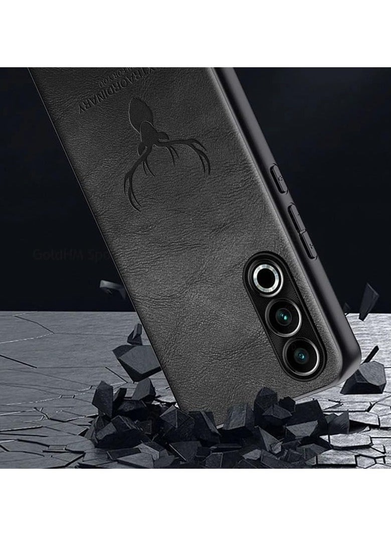 Case Compatible with OnePlus Nord CE 4, Ultra-Thin Deer Pattern Leather Back Case Silicone Soft Edge Shockproof Full Body Protective Cover Case