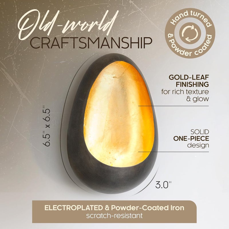 NativeSkins Ember Metal Wall Candle Sconce Set of Two Wall Candle Holders - Set of 2 Handcrafted Decorative Tea Light Sconces for Living Room Gold Tea Holder - Image 3