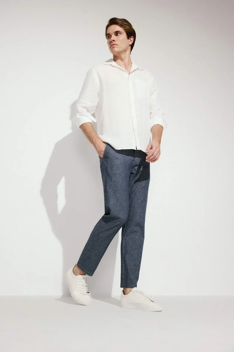 Defacto Regular Fit Linen Trousers