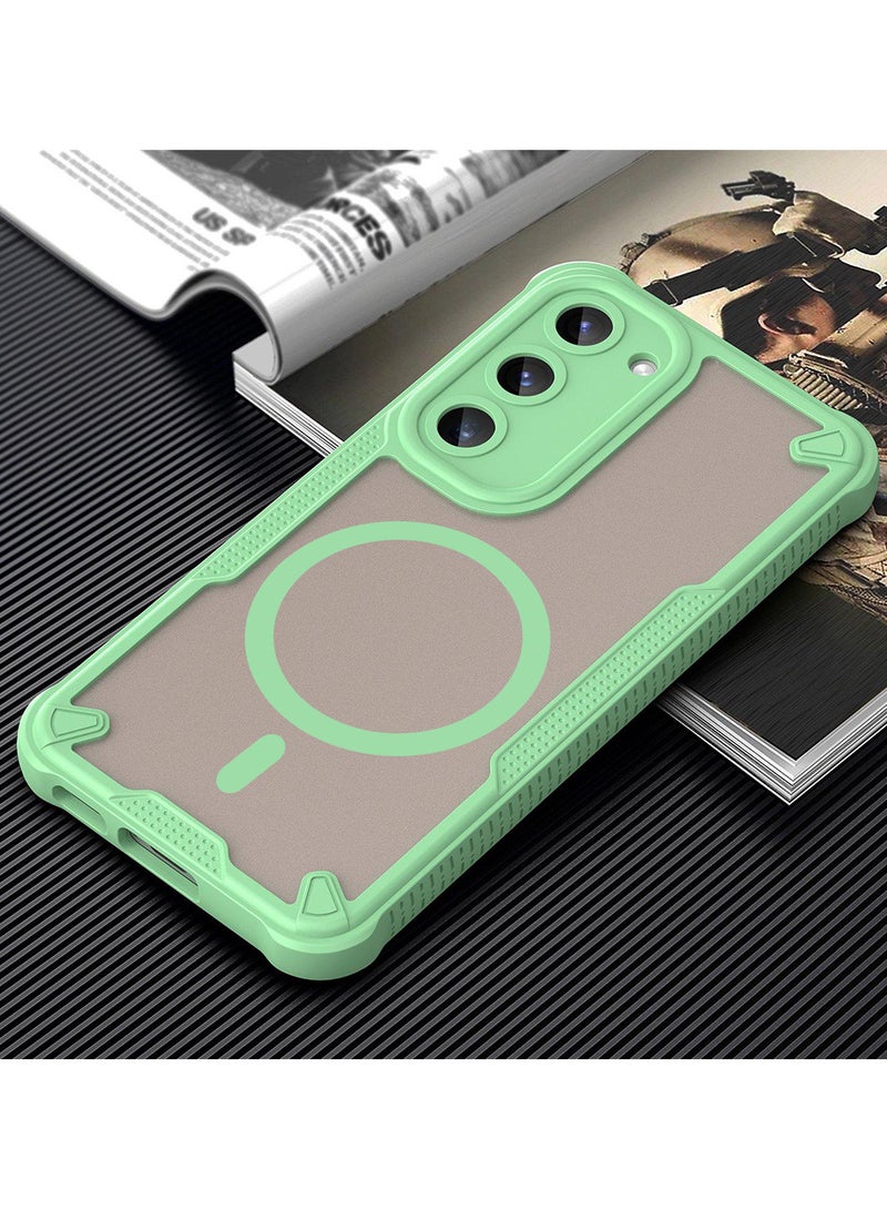 Cover For Samsung Galaxy S23 Armor Glaze MagSafe Magnetic Phone Case Raised edges around the screen and camera lens help prevent scratches - Green - Image 3