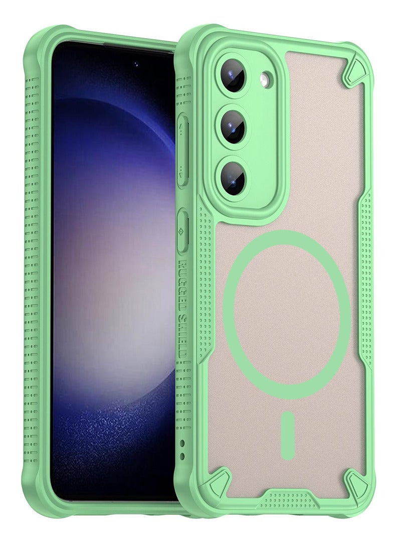 Cover For Samsung Galaxy S23 Armor Glaze MagSafe Magnetic Phone Case Raised edges around the screen and camera lens help prevent scratches - Green - Image 1