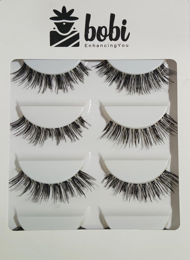 BOBI Curl 12mm Eyelashes for Women - 5 Pairs | Lightweight False Eye Lashes | Made from Vegan Synthetic Hair | Reusable Easy to Fits in Any Eye shape | Wispy ZC Long Natural Fluffy Volume Lashes for Girls - Image 1