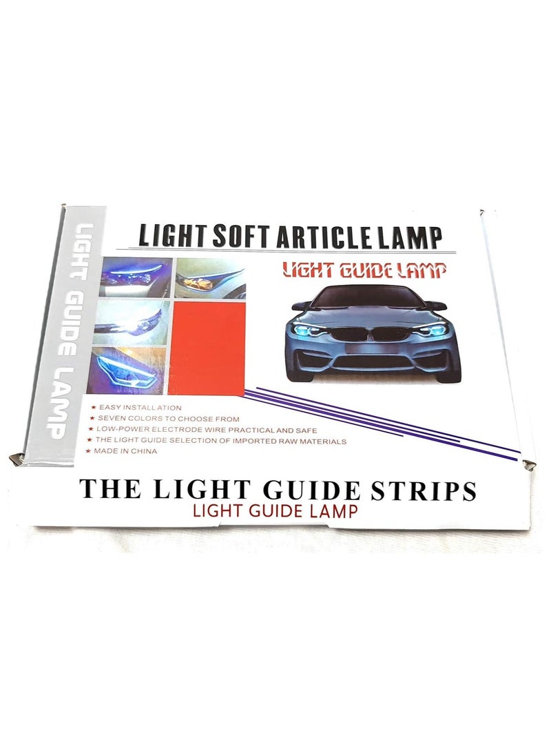 Generic - Flexible car LED light strip, 2 pieces, 24 inches, mounted on the surface of the headlights, dual-color white daylight and yellow/amber light (sequential flow) - Image 1
