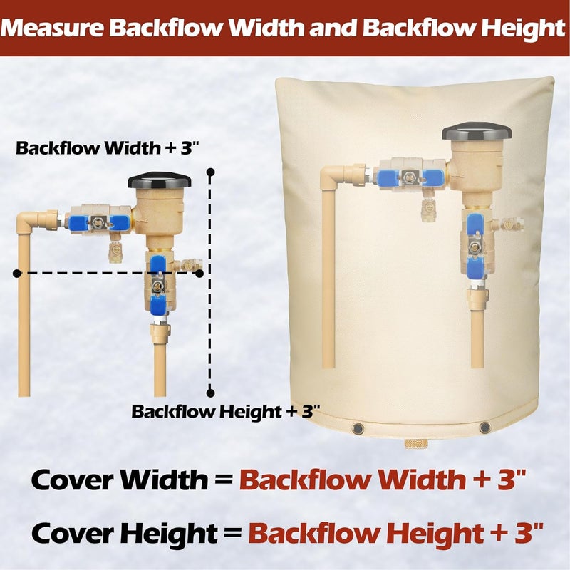 SUNICO Backflow Preventer Insulation Cover (5°F) - 5-Layer Upgrade Insulated Design Sprinkler Covers for Outside,16" W X 20" H, Backflow Insulation Cover for Sprinkler Valve ,Winter Freeze Protection - Image 2