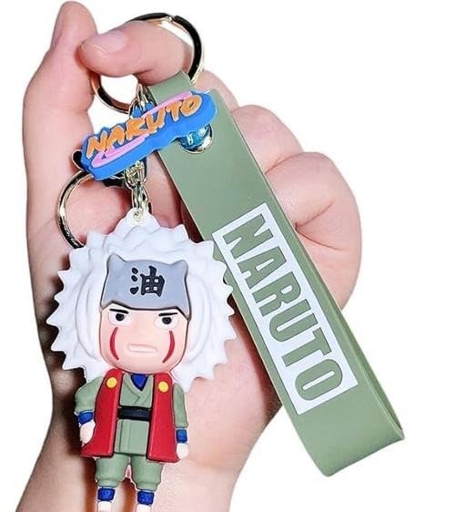 FowWelt Cartoon Characters Keychain for Girls & Boys – Cute Silicone Keyring Accessories | Key Purse, Backpack, Car Charm | Lightweight & Durable (Jiraiy Naaruto) - Image 4
