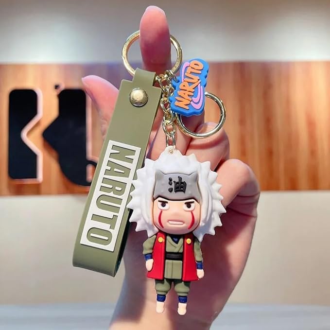 FowWelt Cartoon Characters Keychain for Girls & Boys – Cute Silicone Keyring Accessories | Key Purse, Backpack, Car Charm | Lightweight & Durable (Jiraiy Naaruto) - Image 2