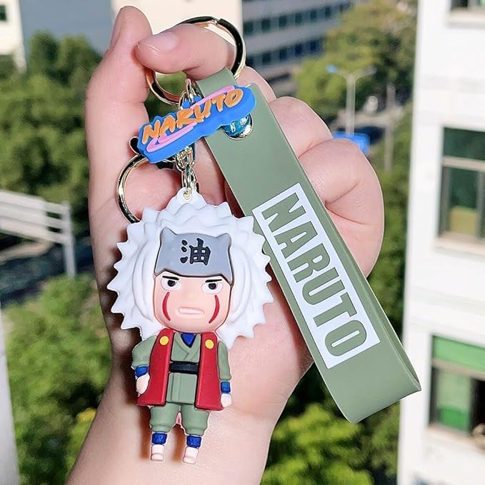 FowWelt Cartoon Characters Keychain for Girls & Boys – Cute Silicone Keyring Accessories | Key Purse, Backpack, Car Charm | Lightweight & Durable (Jiraiy Naaruto) - Image 5