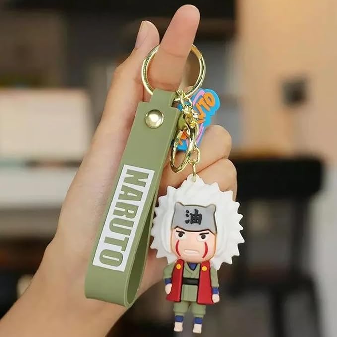 FowWelt Cartoon Characters Keychain for Girls & Boys – Cute Silicone Keyring Accessories | Key Purse, Backpack, Car Charm | Lightweight & Durable (Jiraiy Naaruto) - Image 1