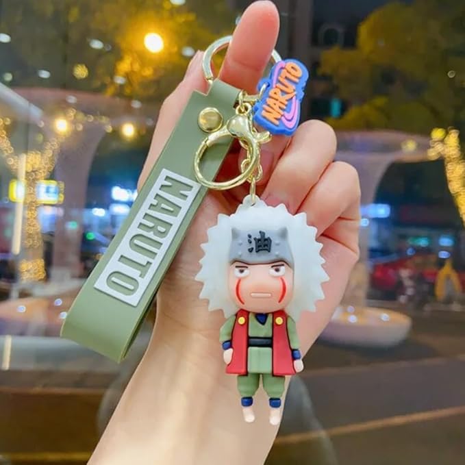 FowWelt Cartoon Characters Keychain for Girls & Boys – Cute Silicone Keyring Accessories | Key Purse, Backpack, Car Charm | Lightweight & Durable (Jiraiy Naaruto) - Image 3