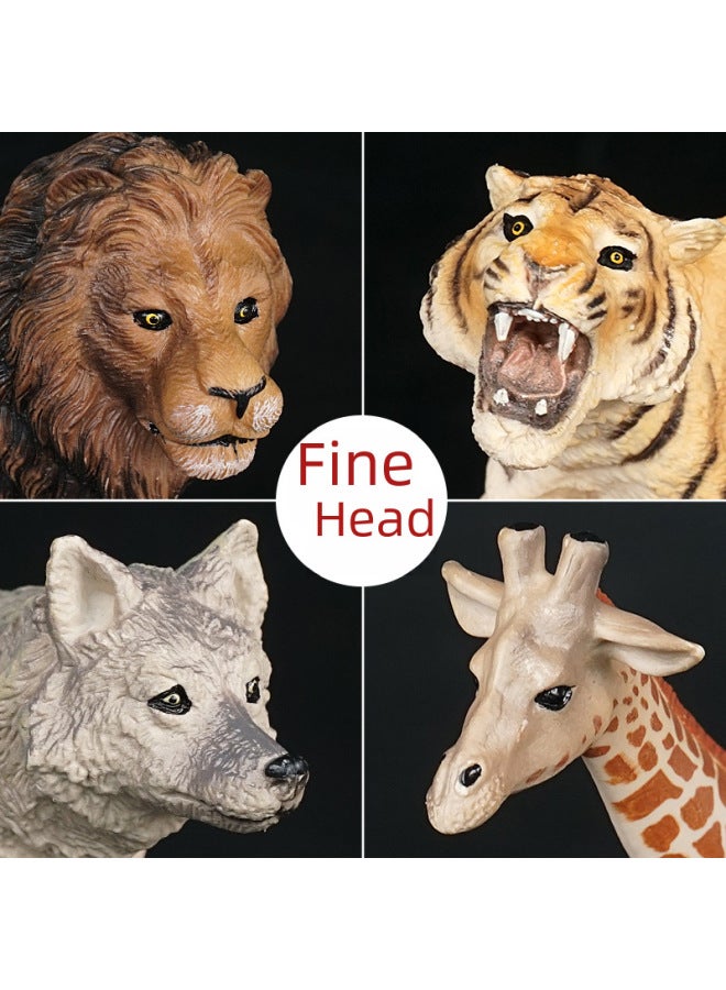 Children's Simulation Wildlife Model Play House Giraffe Elephant Tiger Lion Leopard Toy Cognitive Ornaments-Color:Tiger - Image 5