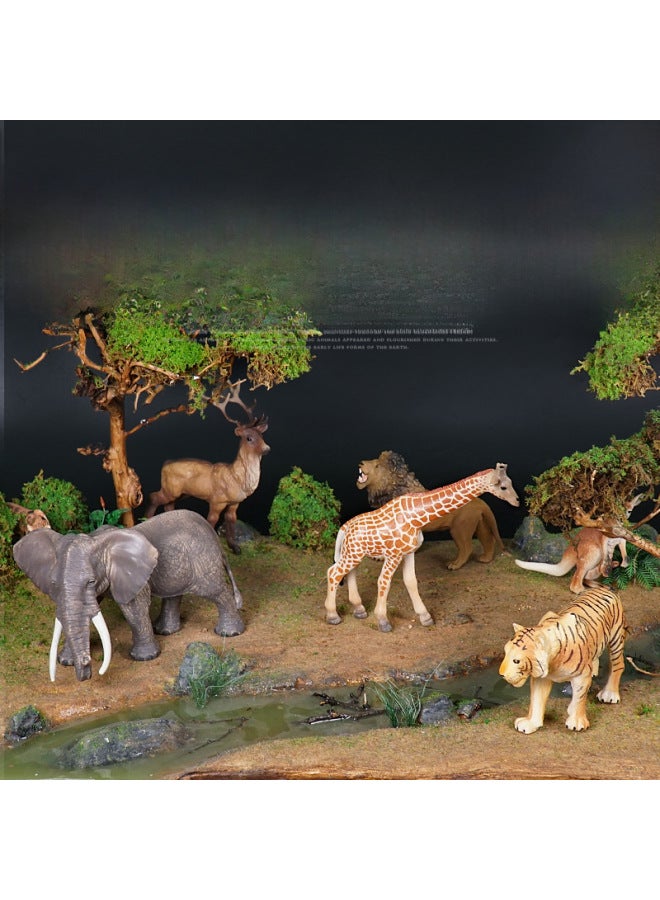 Children's Simulation Wildlife Model Play House Giraffe Elephant Tiger Lion Leopard Toy Cognitive Ornaments-Color:Tiger - Image 3