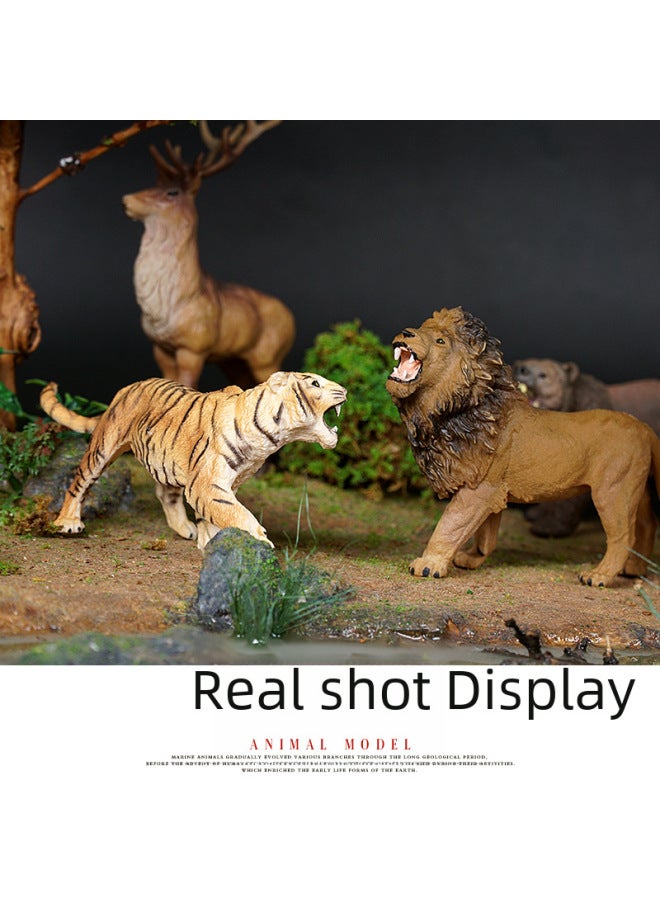 Children's Simulation Wildlife Model Play House Giraffe Elephant Tiger Lion Leopard Toy Cognitive Ornaments-Color:Tiger - Image 4