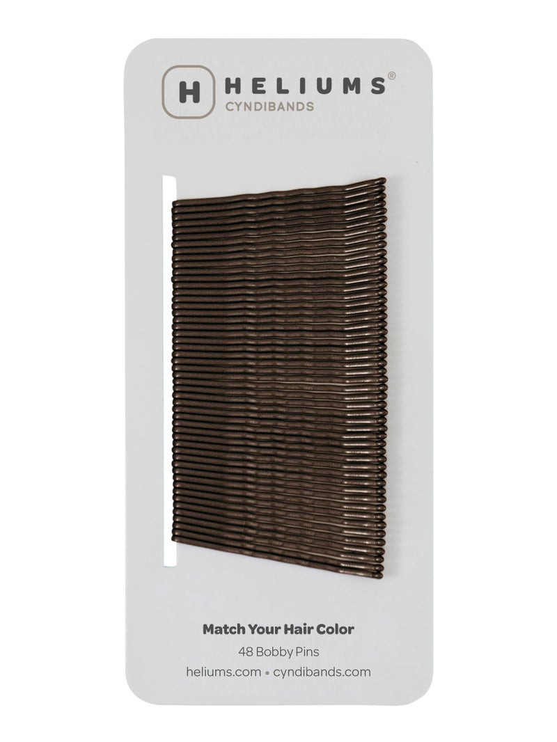 Heliums Bobby Pins - Darkest Brown - 2 Inch Wavy Hair Pins, Color Matched for Dark Brown Hair, 48 Count - Image 1