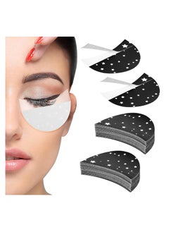 220Pcs Eyeshadow Shields, EyeShadow Pad Stencil Lint Free Under Eye Pad Prevent Makeup Residue Half-Moon Shape EyeShadow Patches Shields for Eyeliner Eyelash Extensions Lip Makeup(Black)