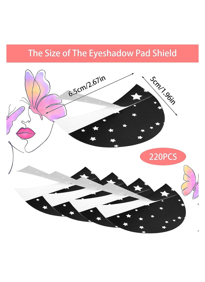 Excefore - 220Pcs Eyeshadow Shields, EyeShadow Pad Stencil Lint Free Under Eye Pad Prevent Makeup Residue Half-Moon Shape EyeShadow Patches Shields for Eyeliner Eyelash Extensions Lip Makeup(Black) - Image 1